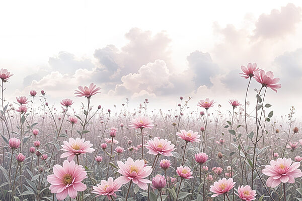 Field of pink flowers