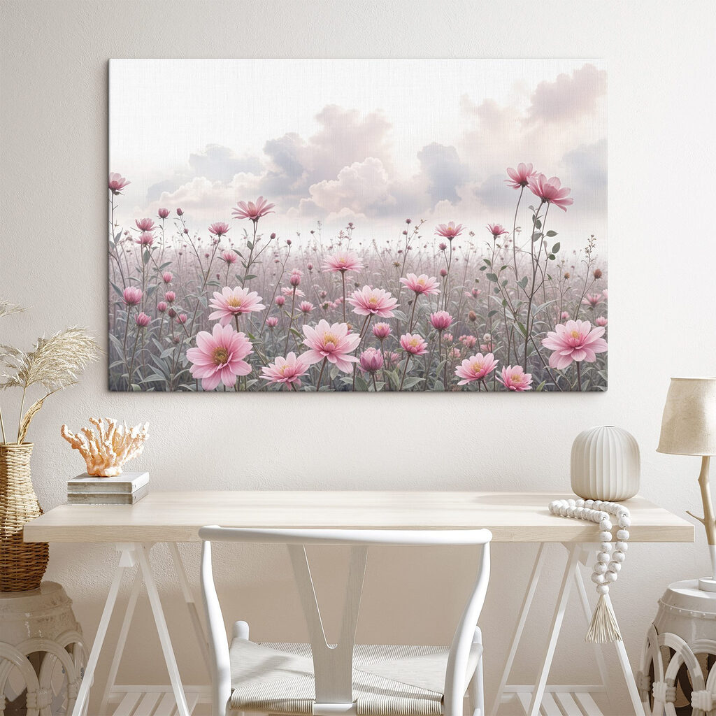 Field of pink flowers