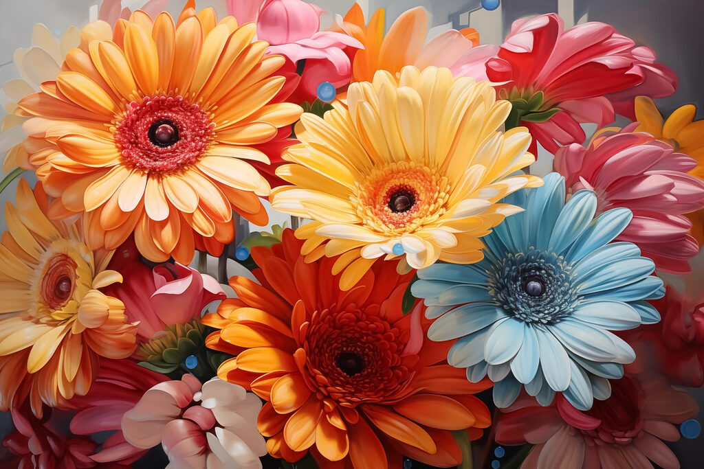 Group of colorful flowers Group of colorful flowers