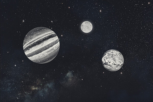 Planetas en el espacio con estrellas Planetas en el espacio con estrellas