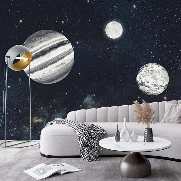 Planetas en el espacio con estrellas Planetas en el espacio con estrellas