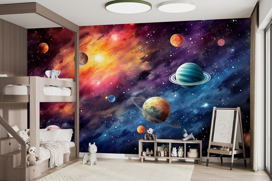 Planetas en el cielo con planetas