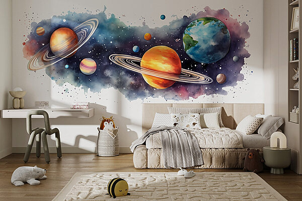 Planetas y estrellas en el espacio Planetas y estrellas en el espacio