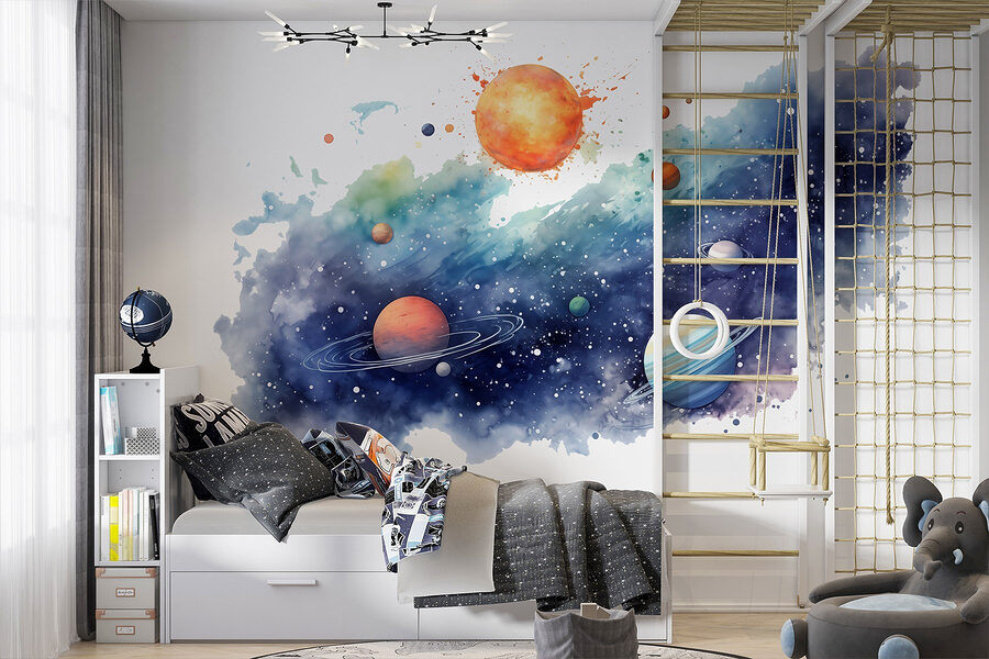 Planetas en el cielo con planetas