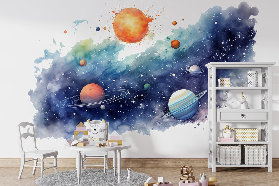 Planetas en el cielo con planetas