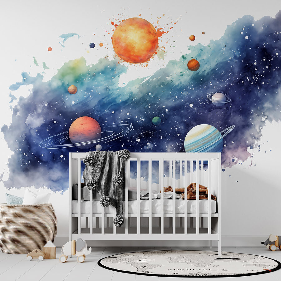 Planetas en el cielo con planetas