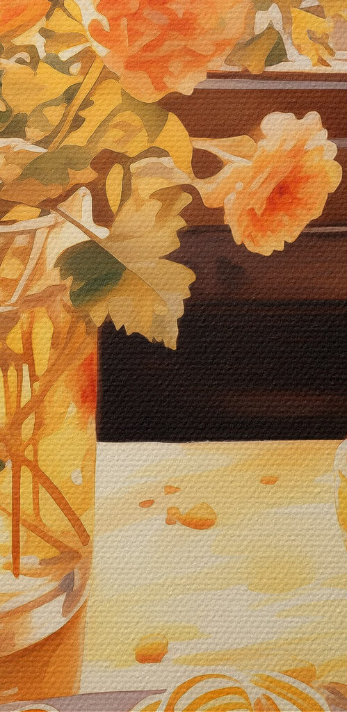Plate of pasta and a vase of flowers