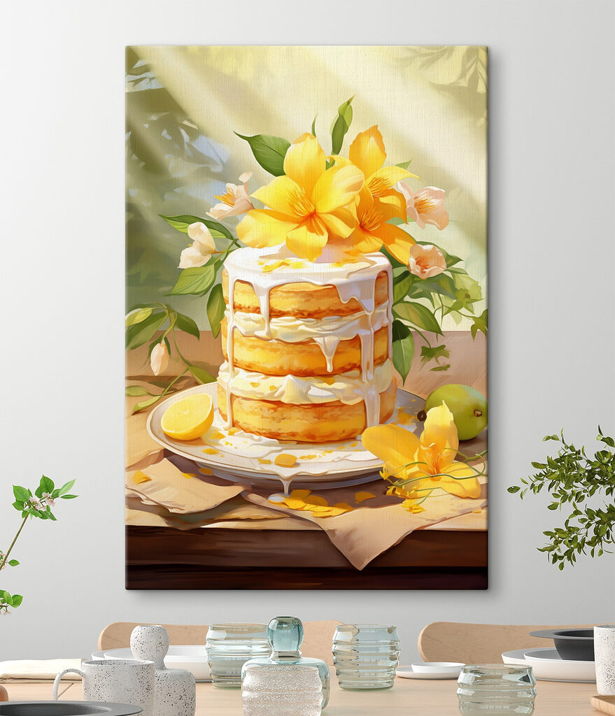 Cake with flowers on top