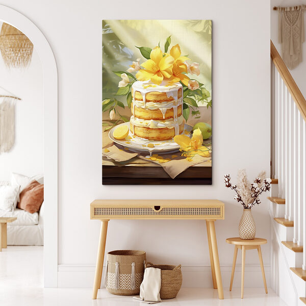 Cake with flowers on top