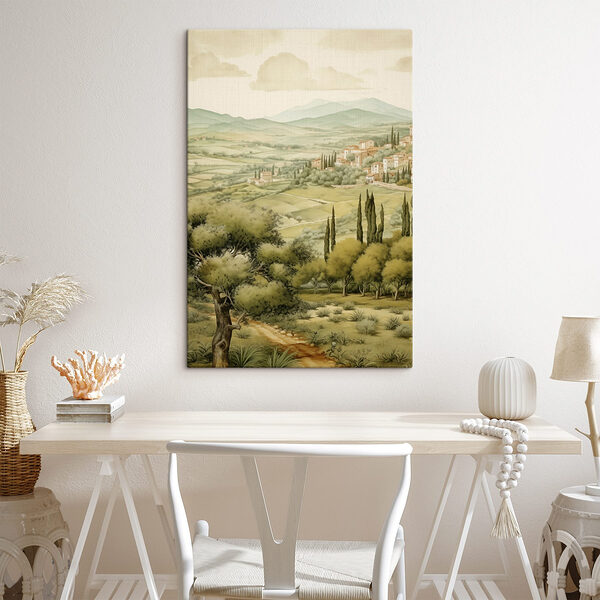 Cuadros Paisaje con árboles y edificios