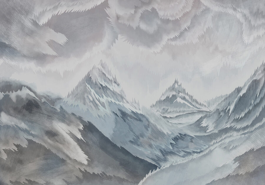 Fotomurales Pintura de montañas y nubes - Imagen 7