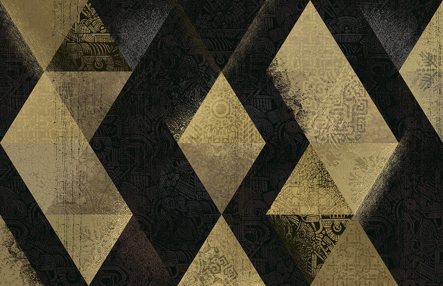 Fotomurales Mosaico de patrones triangulares luminosos - Imagen 5