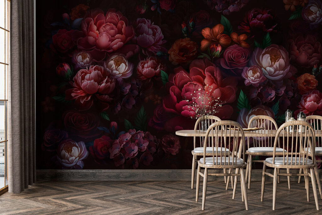 Group of flowers on a dark background Group of flowers on a dark background