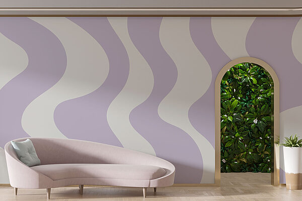Purple and white wavy lines