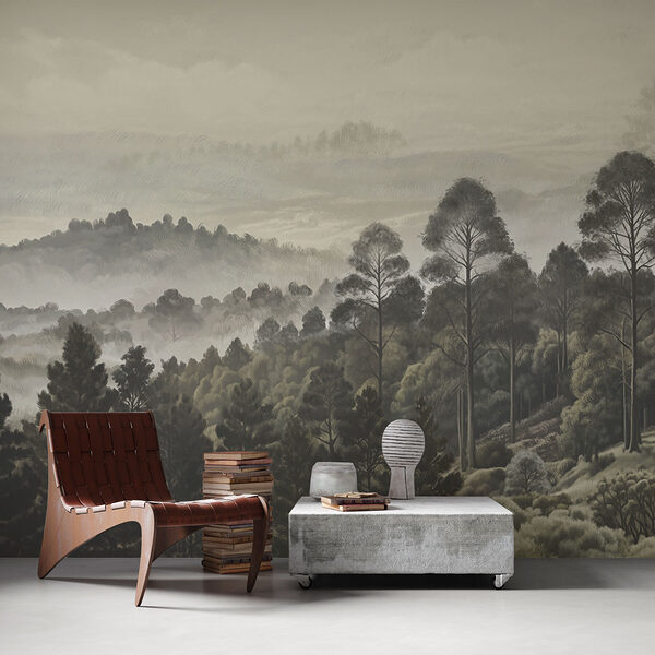 Landscape of trees and fog Landscape of trees and fog