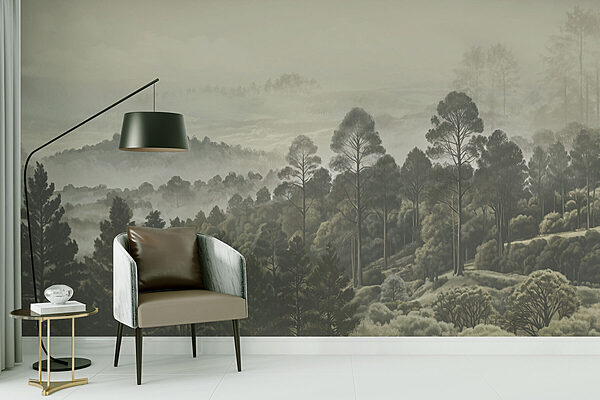 Landscape of trees and fog Landscape of trees and fog