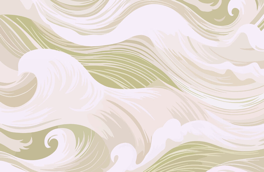 Olas blancas y verdes