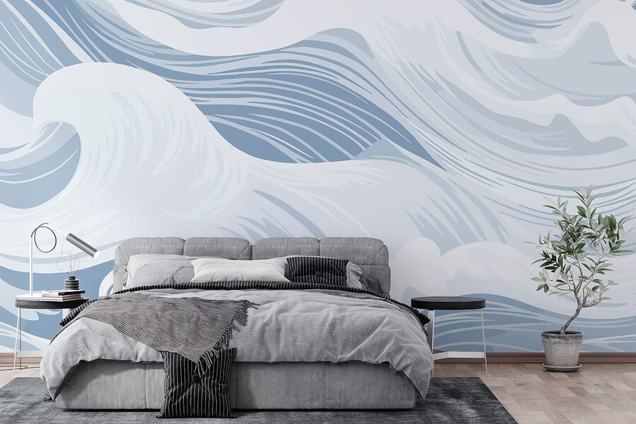 Ondas blancas y grises