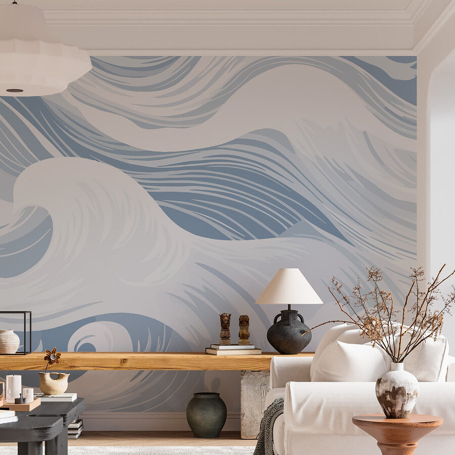 Ondas blancas y grises
