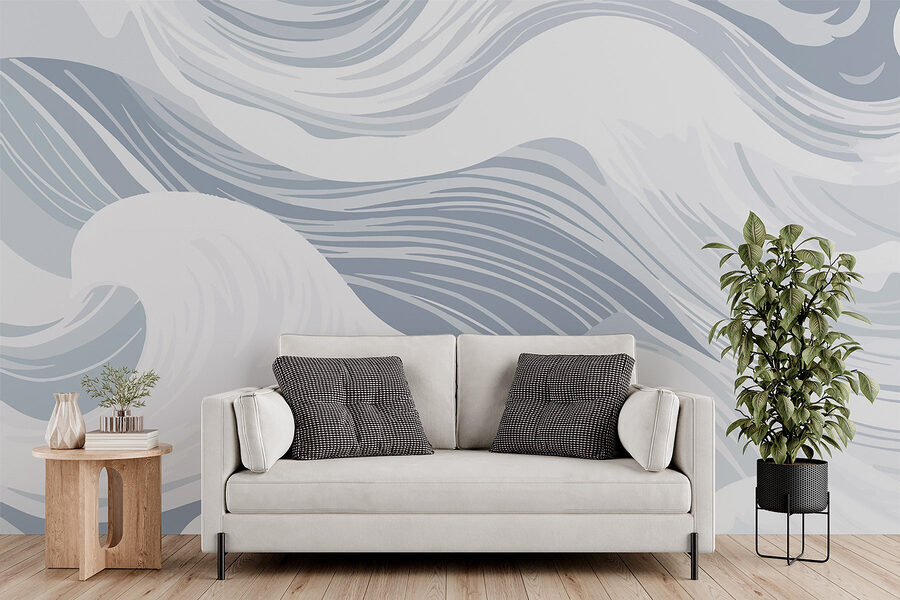 Ondas blancas y grises
