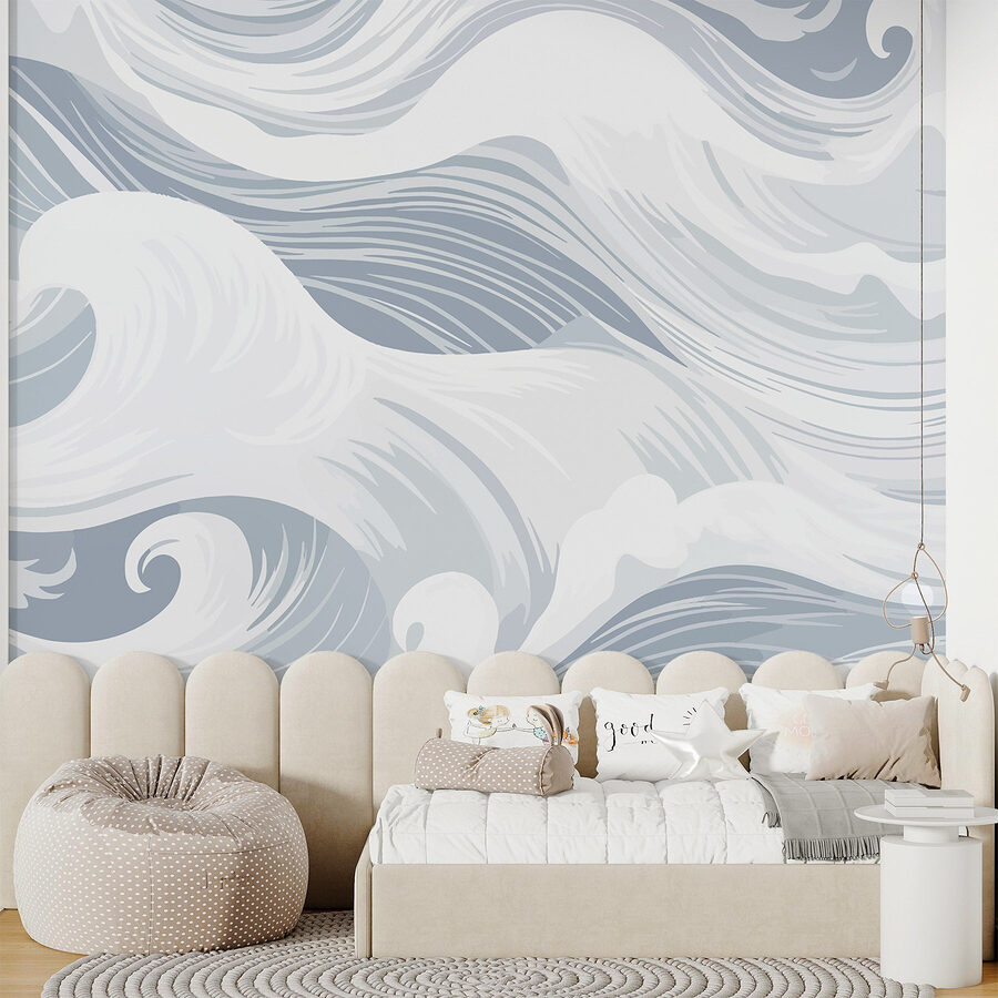 Ondas blancas y grises