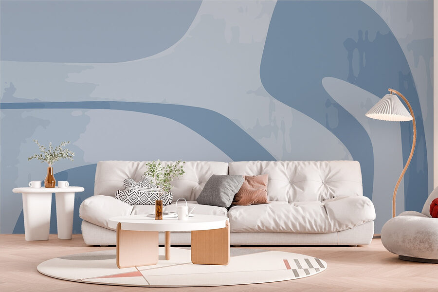 Fondo azul y blanco