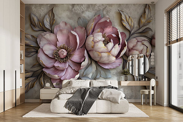 Fotomurales Fotomurales Grupo de flores con hojas (SKU: w01825)