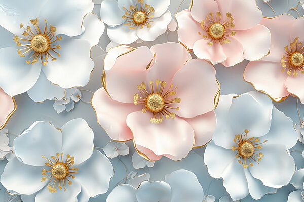 Grupo de flores blancas y rosas Grupo de flores blancas y rosas