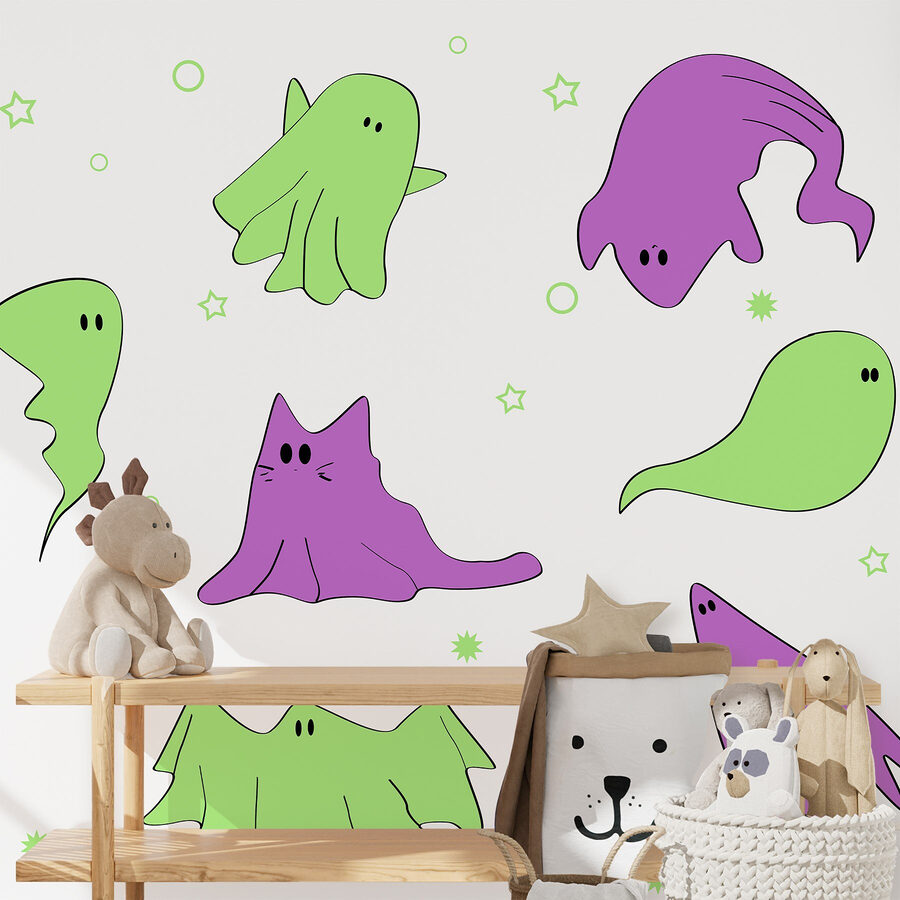 Conjunto de fantasmas de dibujos animados