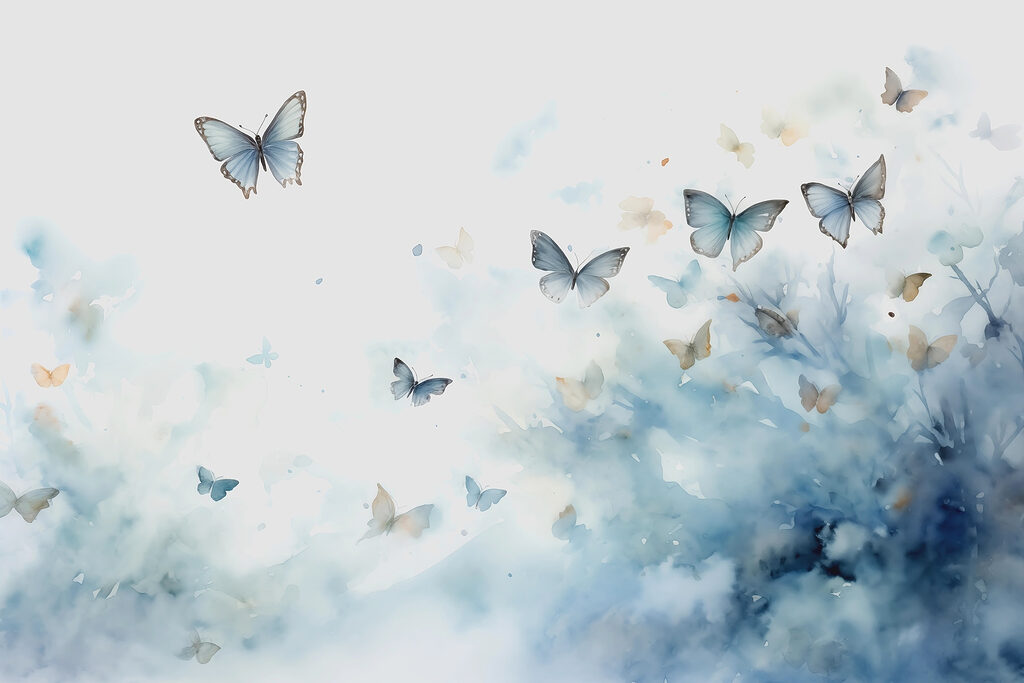 Grupo de mariposas volando en el cielo Grupo de mariposas volando en el cielo