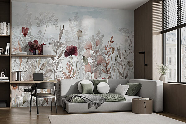 Pintura de flores y plantas Fotomurales Pintura de flores y plantas