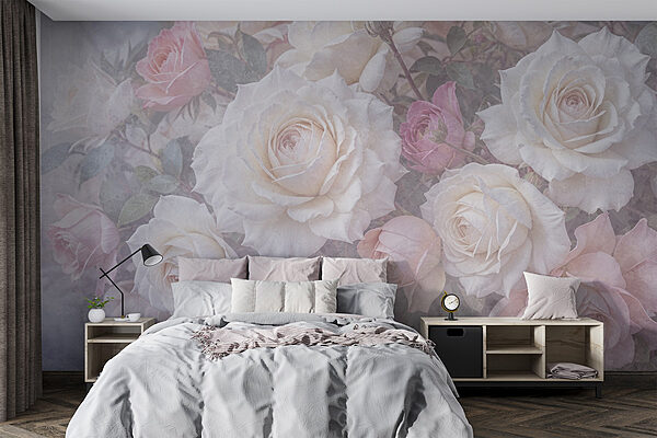 Fotomurales Fotomurales Grupo de rosas blancas y rosas (SKU: w08352)