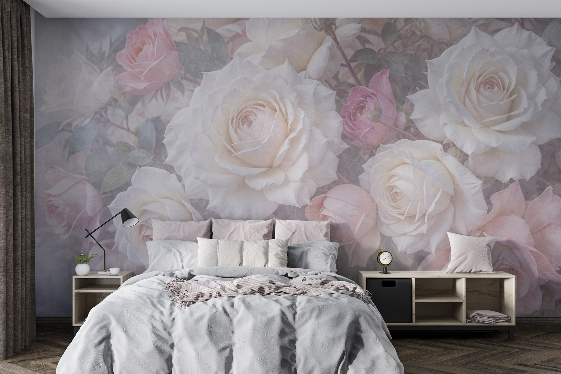 Group of white and pink roses Group of white and pink roses