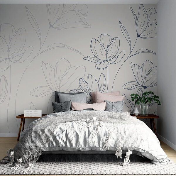 Drawing of flowers on a white background