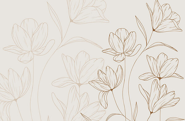 Dibujo de flores sobre fondo blanco Dibujo de flores sobre fondo blanco