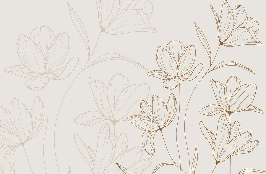 Dibujo de flores sobre fondo blanco