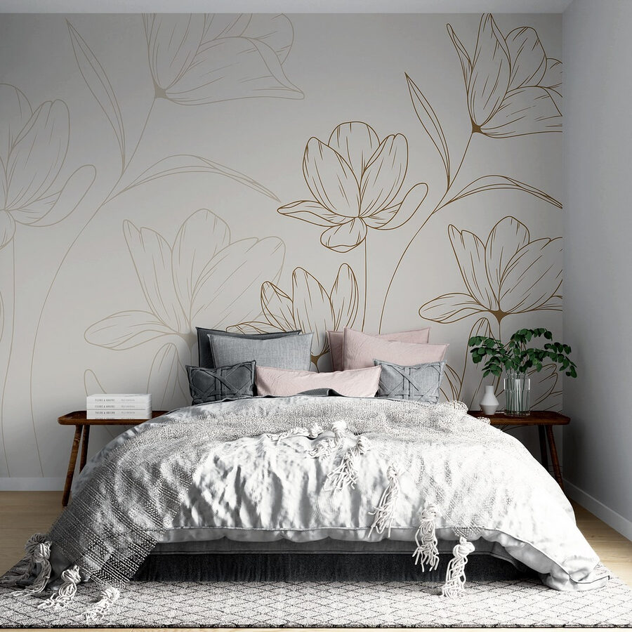 Dibujo de flores sobre fondo blanco