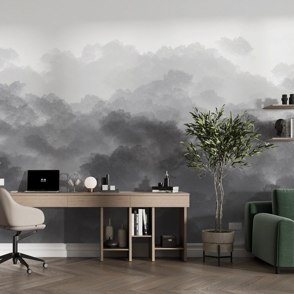 Black and white image of clouds