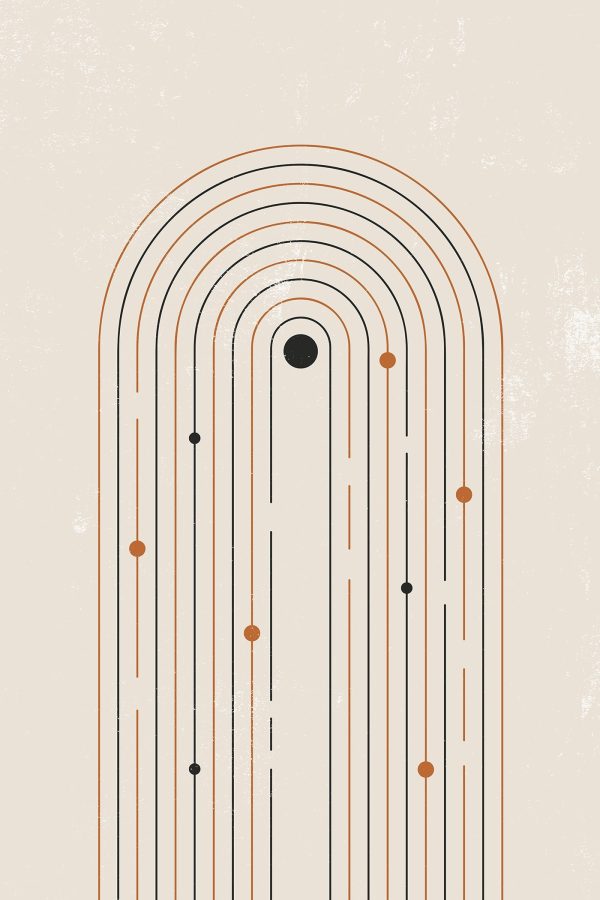Black and orange lines and dots Black and orange lines and dots