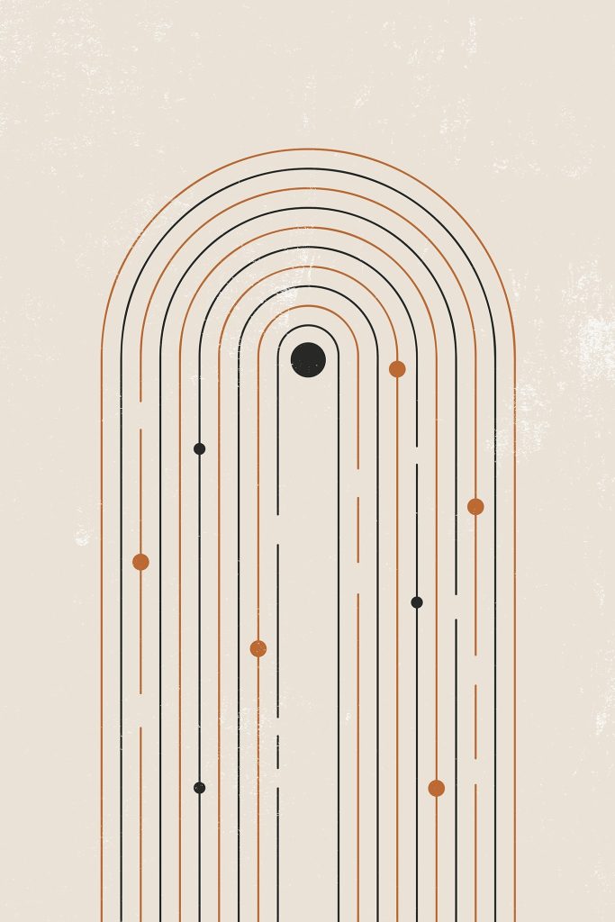 Black and orange lines and dots Black and orange lines and dots