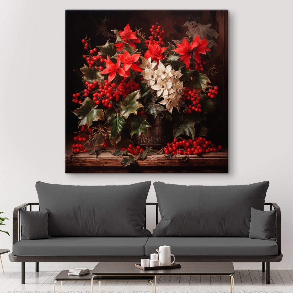 Painting of flowers and berries