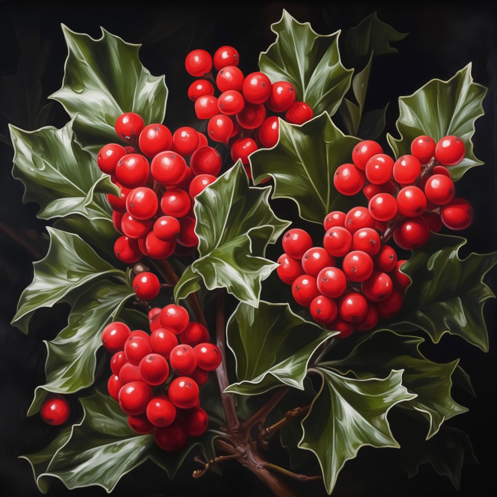 Vibrant berries nestled among leaves Vibrant berries nestled among leaves