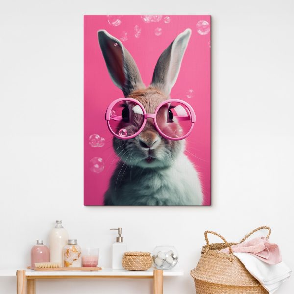 Cuadros Conejo con gafas rosas
