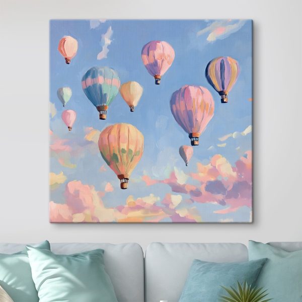 Group of hot air balloons in the sky