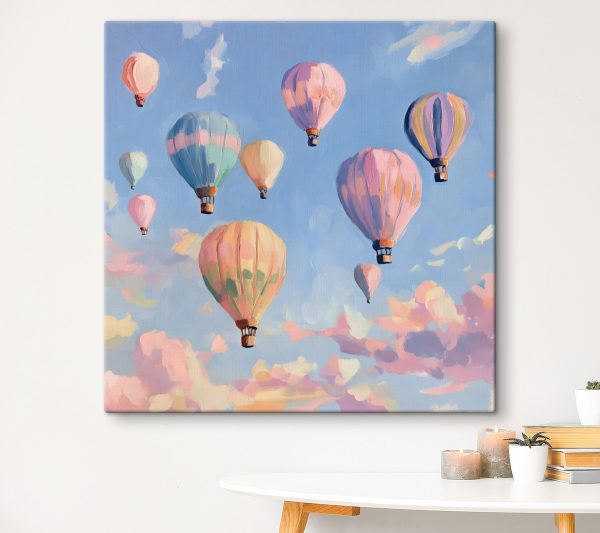 Group of hot air balloons in the sky