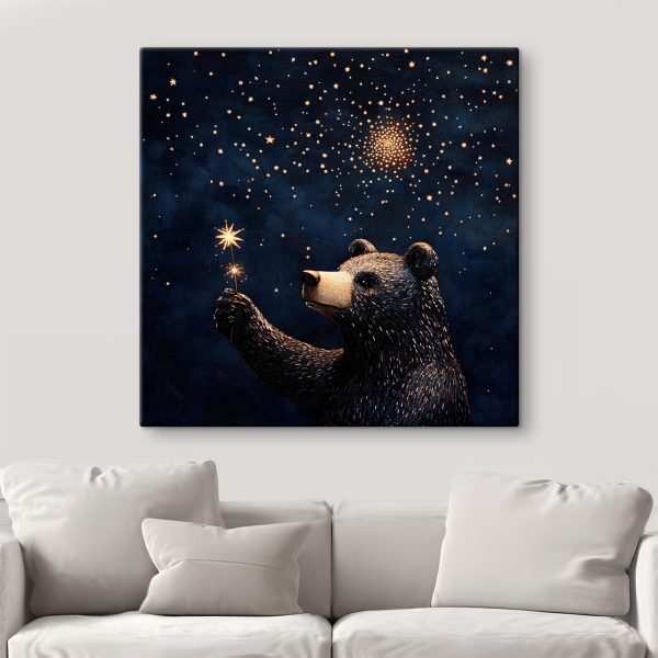 Cuadros Un oso con una bengala