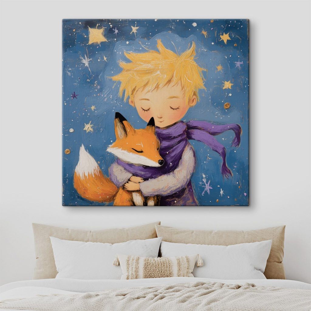 Boy hugging a fox Boy hugging a fox