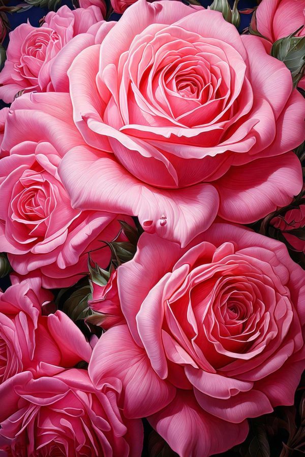 Group of pink roses Group of pink roses