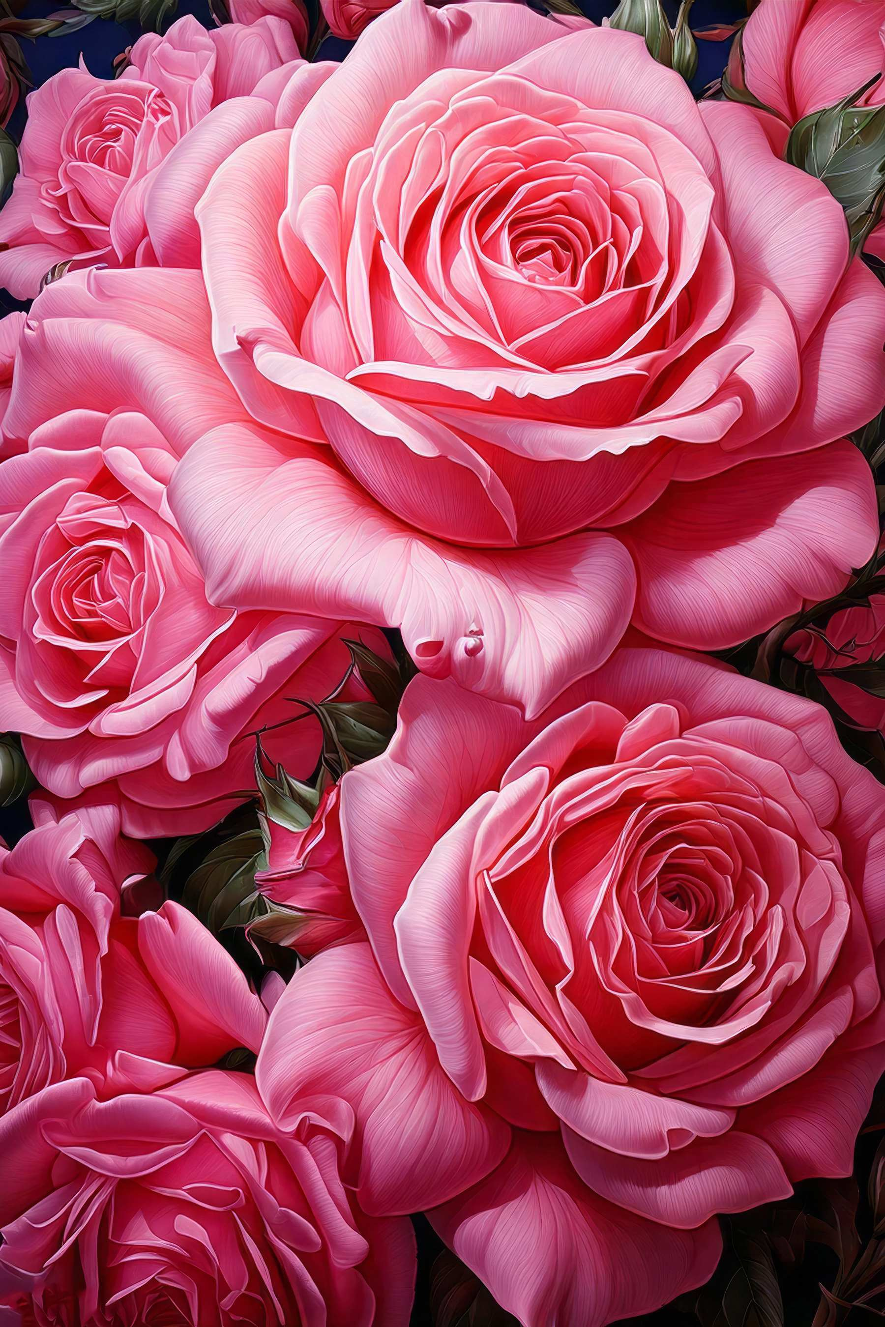 Group of pink roses Group of pink roses