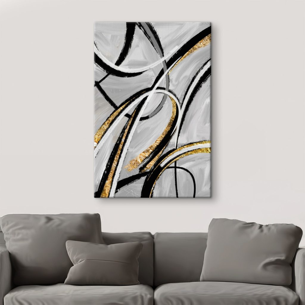 Monochrome swirls with metallic accents Monochrome swirls with metallic accents